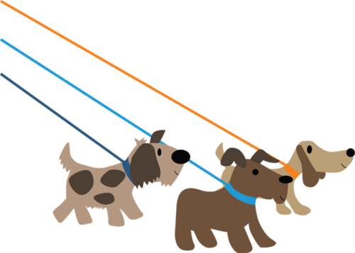 Clip Art Online, Royalty Free - Dog Walking (500x357)