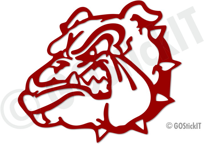 Bulldog Face Collar 2 Vinyl Decal - Bellerose Composite High School (784x534)