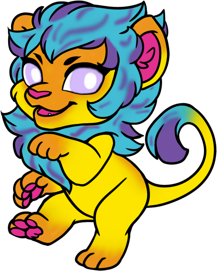 Chibi Lion Non-binary By Mineasaur44 - Lion Base Chibi (894x894)