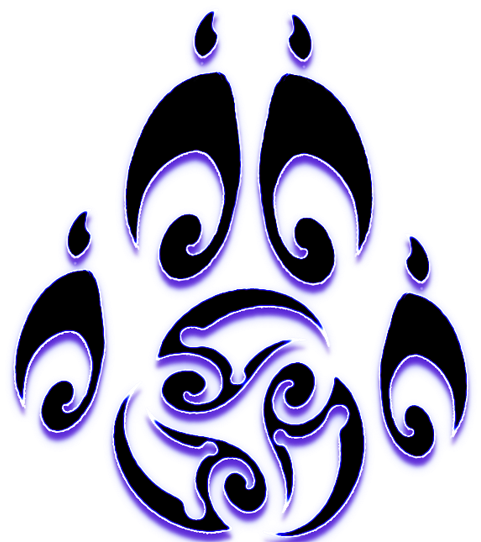 3g Pawprint Tattoo - Blackwolf Majik Logo Bib (504x546)