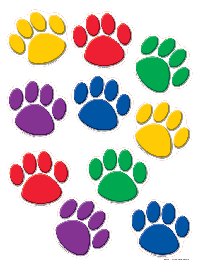 Tcr4114 Colorful Paw Prints Accents Image - Yellow Paw Patrol Paw (900x900)