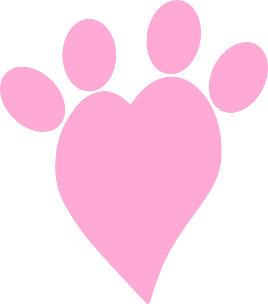 Pink Heart Paw Print (528x599)