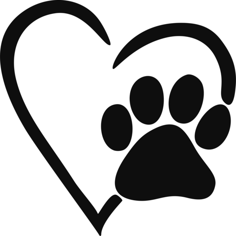 Heart Paw Print Decal - Heart Paw Print Clip Art (480x480)