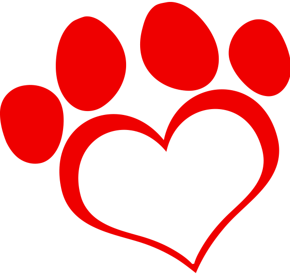 In Addition To Standard Red Hearts, There Are Also - Heart Paw Print (598x565)