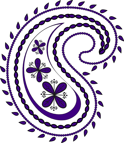Purple Paisley2 Clip Art At Clker - Clipart Paisley (516x595)
