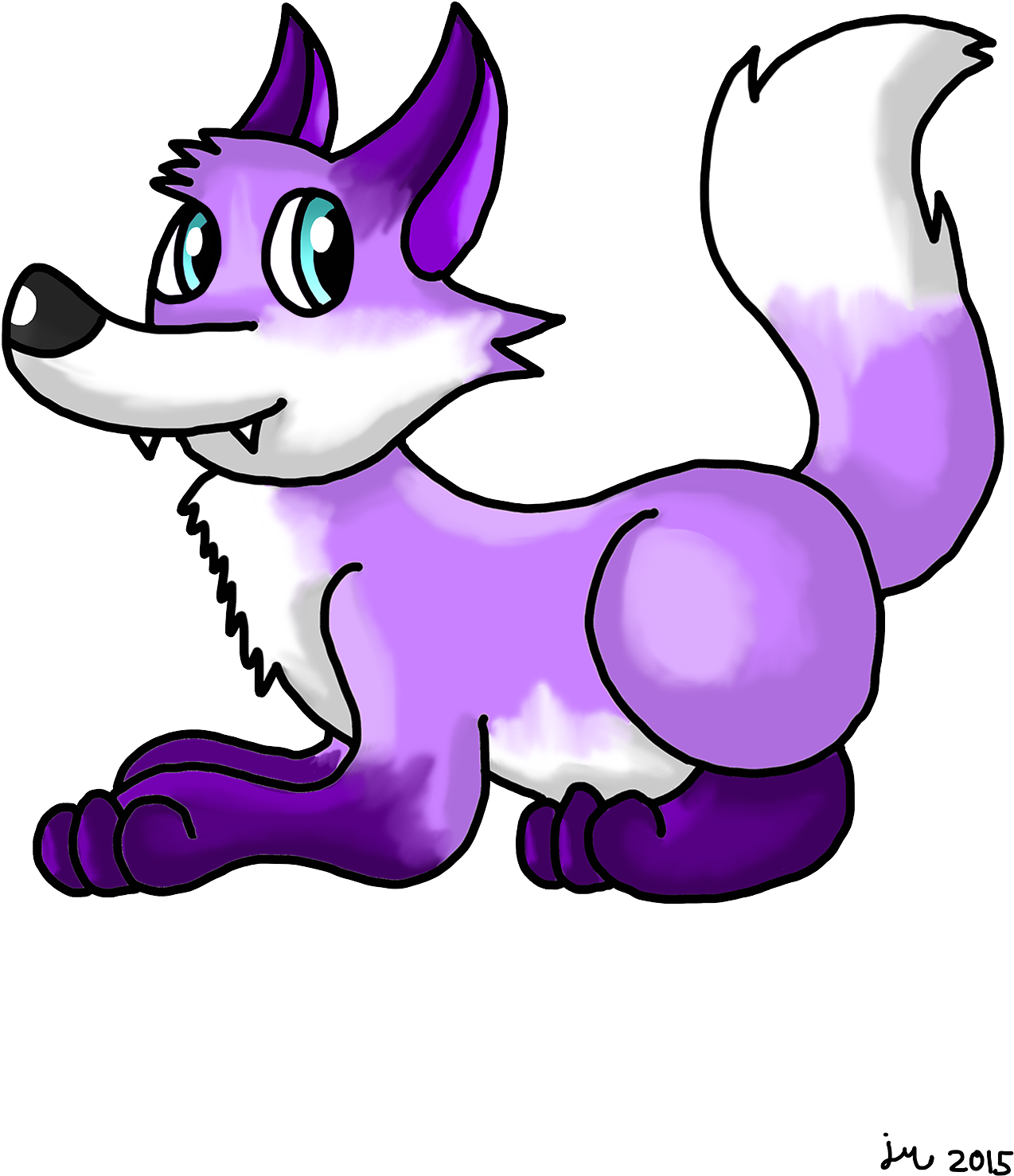 Purple Fox 2 By Iuxa Purple Fox 2 By Iuxa - Drawing (1500x1500)