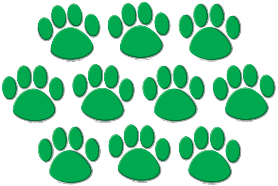 Tcr 4387 Green Paw Prints Cutouts - Paw Print Accents, Assorted Colors (900x900)