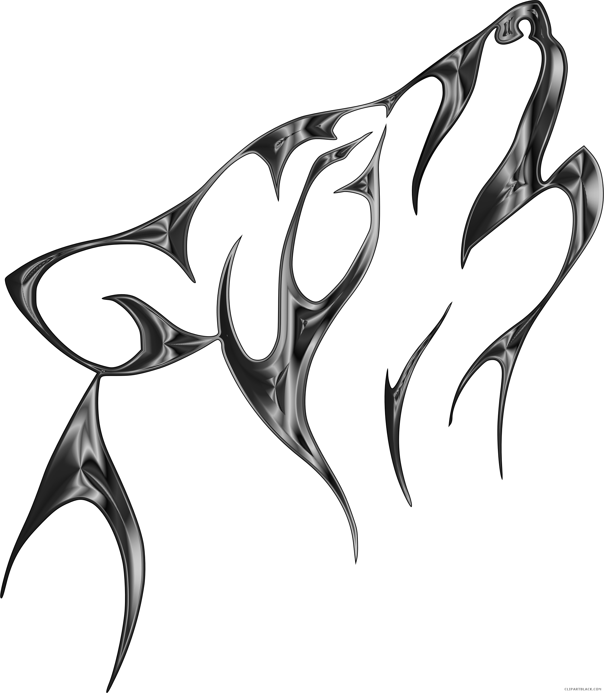 Tribal Wolf Animal Free Black White Clipart Images - Wolf Head Drawing Easy (2044x2346)