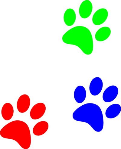 Primarylors Paw Prints Clip Art At Clker Vector Clip - Paw Print Clip Art (400x495)