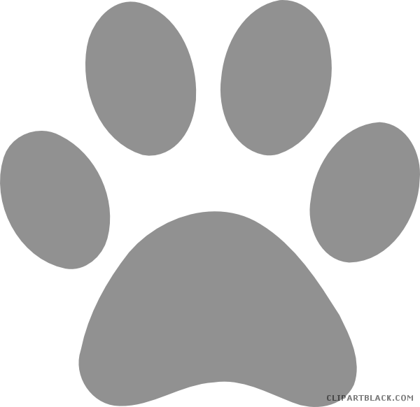 Leopard Paw Print Animal Free Black White Clipart Images - Purple Paw Print Transparent Background (600x582)
