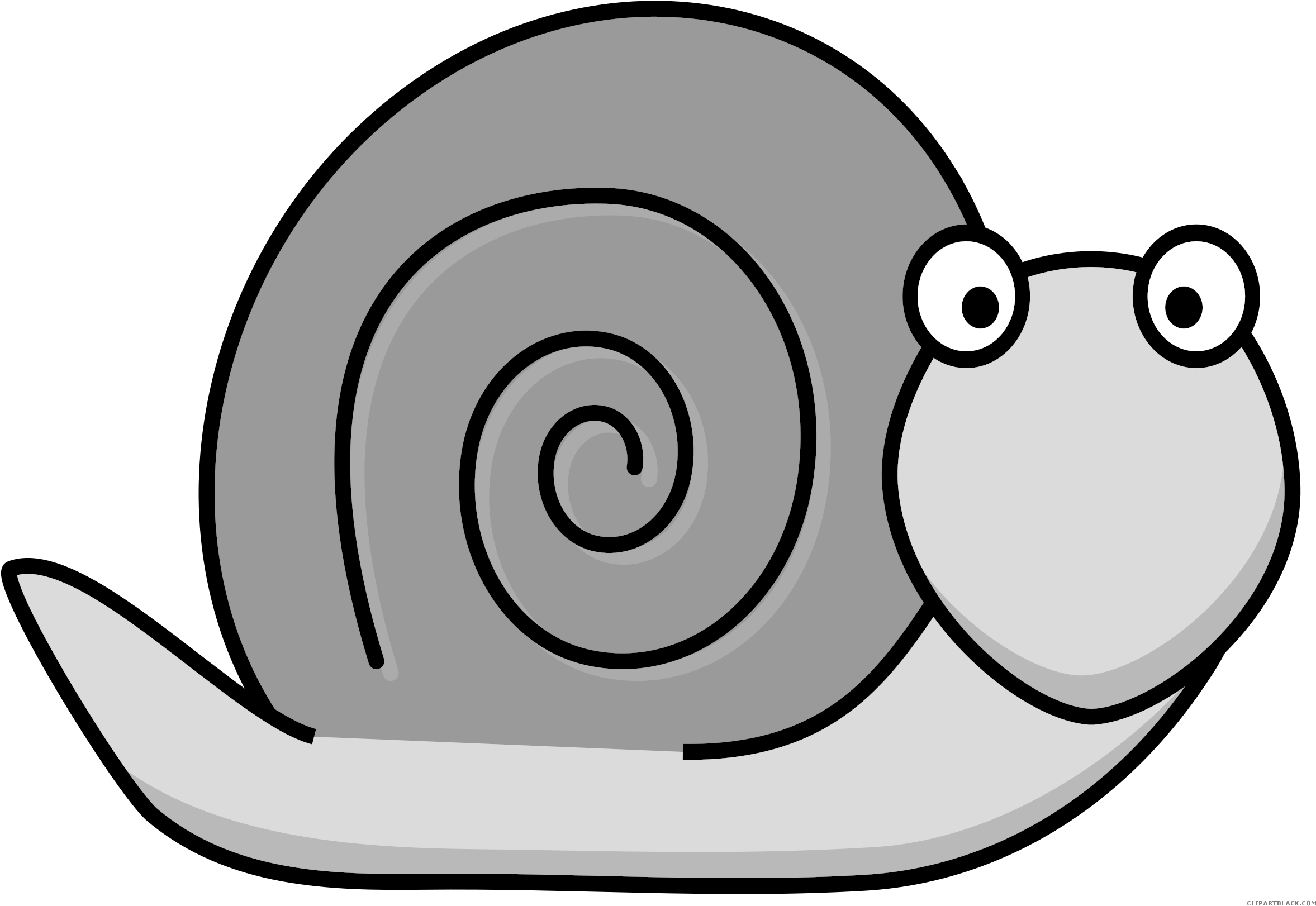 Cartoon Snail Animal Free Black White Clipart Images - Snail Clipart Png (2400x1680)