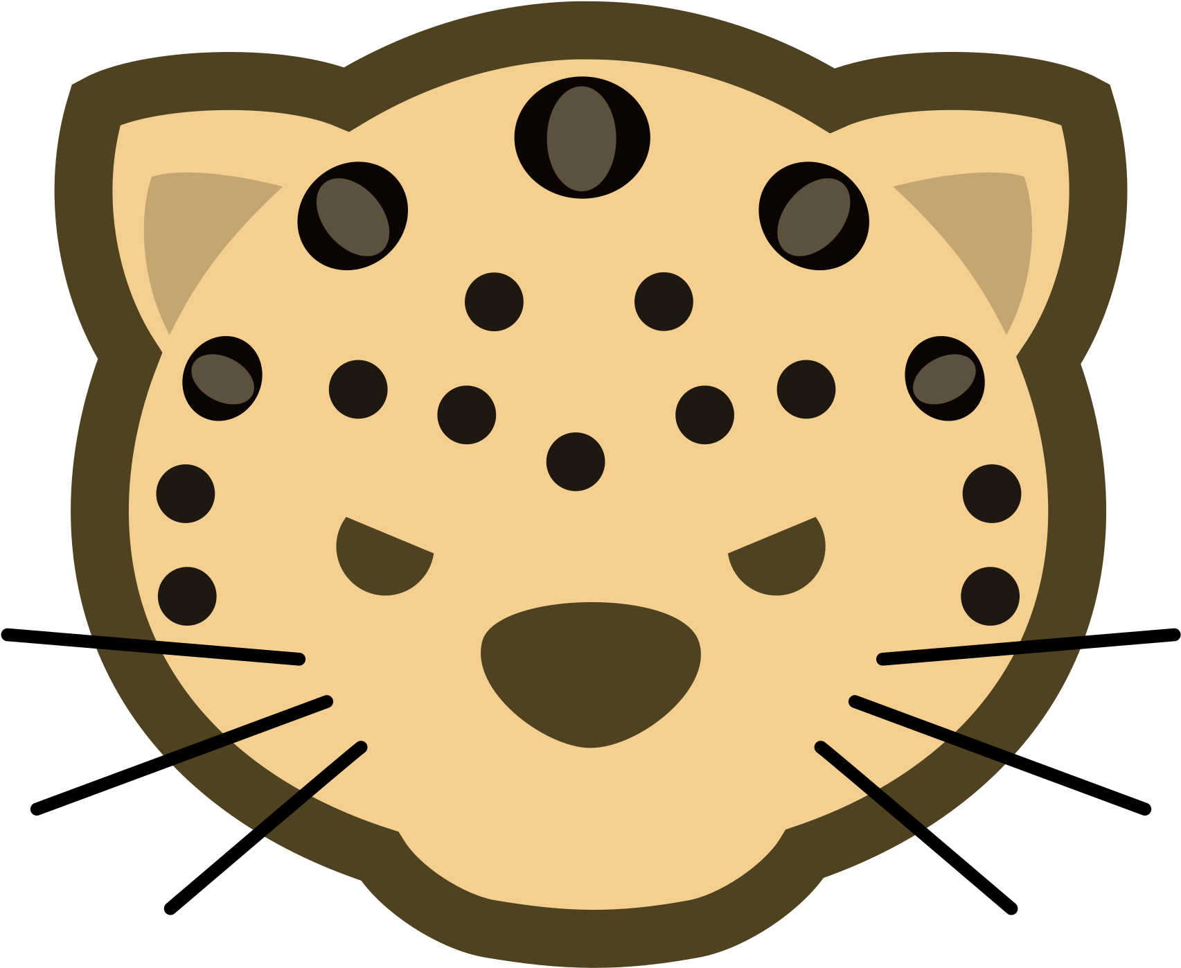 Shou Qi Leopard - Cute Tiger Shower Curtain (2400x2400)