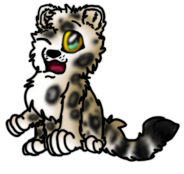 Snow Leopard Clipart Chibi - Clip Art (625x592)