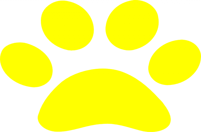 Yellow Paw Print Clip Art At Clker - Yellow Paw Patrol Paw Prints (640x420)