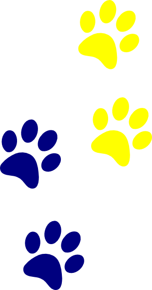 Blue Paws Clip Art - Dog Paw Prints Clip Art (312x594)