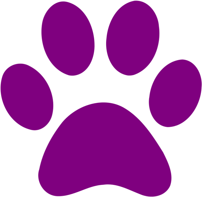 Bunny Paw Print Free Cliparts That You Can Download - Purple Paw Print Clip Art (728x707)