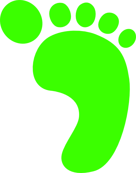 Footprint Clipart Right Foot - Green Footprint Clipart (468x595)