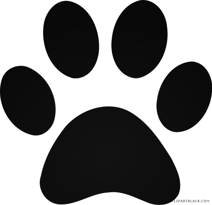 Grayscale Paw Print Animal Free Black White Clipart - Paw Print (700x675)