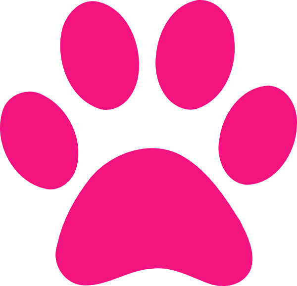 Panther Paw Print Clip Art - Purple Paw Print (600x578)