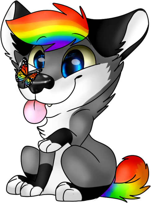 Rainbow Husky By Tigerparadise - Eminem (600x686)
