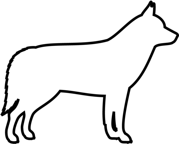 Siberian Husky Rubber Stamp - Outline Of A Husky (600x600)