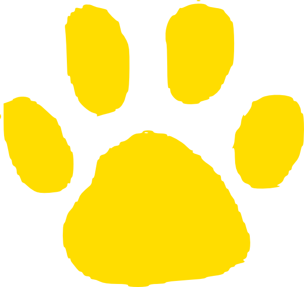 Black And Gold Paw Print (600x567)