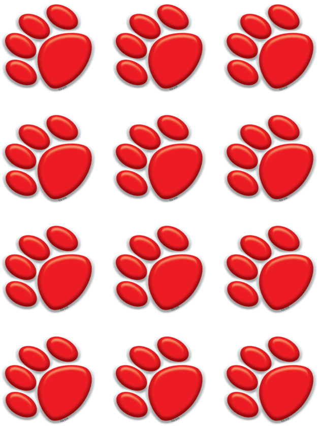 Tcr5119 Red Paw Prints Mini Accents Image - Harley Davidson Cupcake Toppers (900x900)