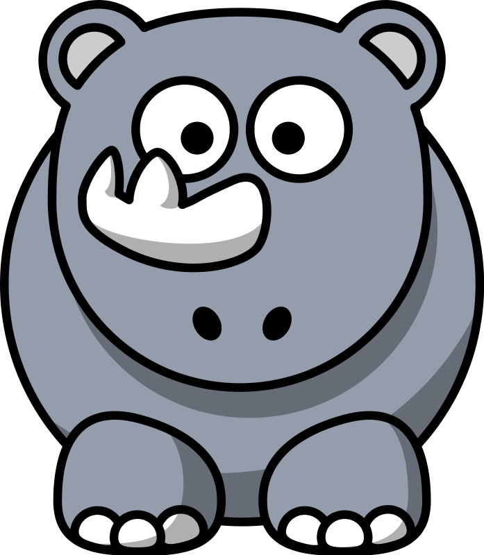 Cartoon Rhinoceros Clip Art - Cartoon Rhino Png (870x1000)