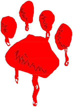 Bloody Pawprint By Xsquiggles - Bloody Paw Print Png (293x427)