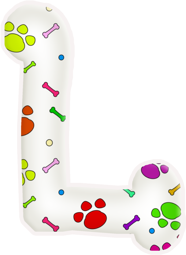 Alfabeto De Huellas De Perritos - Letras De Con Huellas De Perros (642x862)