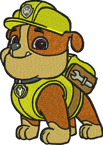 Rubble Paw Patrol Embroidery Designs Cartoon Character - Paw Patrol Iron On Patch (356x499)