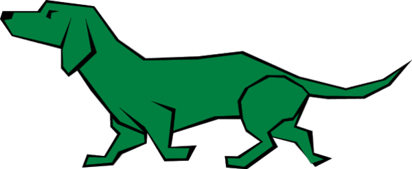 Green Dog Clipart - Draw A Weiner Dog (600x247)