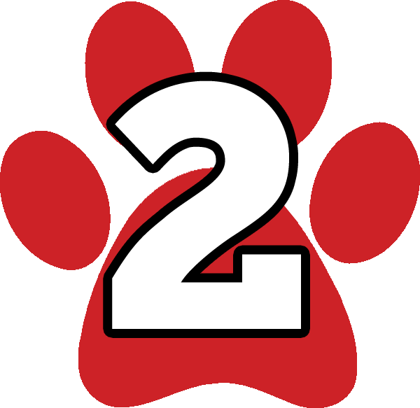 Grade Levels - Paw Print With Number 2 (600x583)