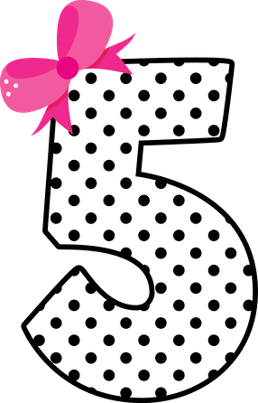Letras, Números E Símbolos - Cute Number 5 Clipart (900x1404)