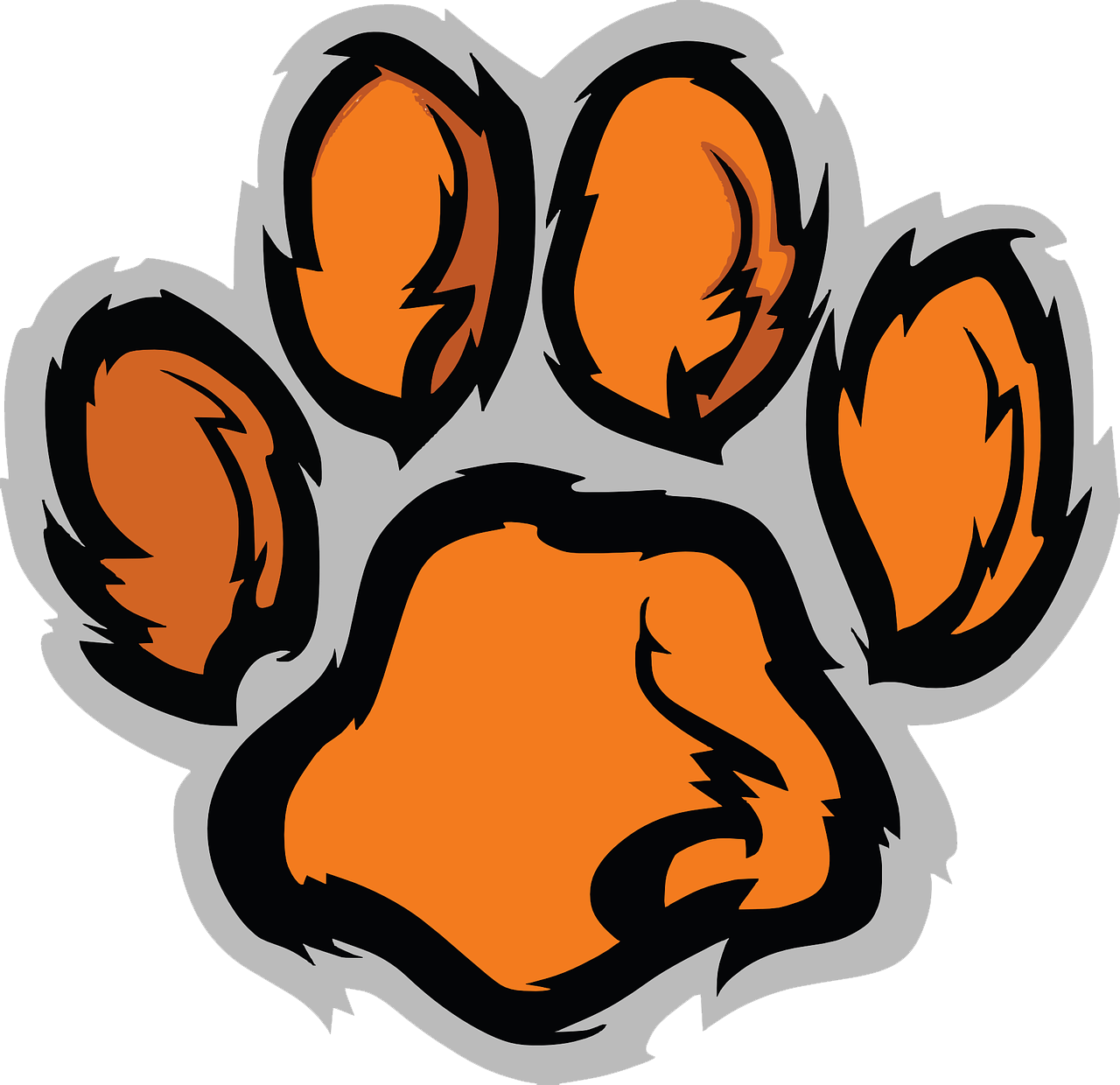 Tiger Paw Clemson University Clip Art - Tiger Paw Clemson University Clip Art (1280x1240)