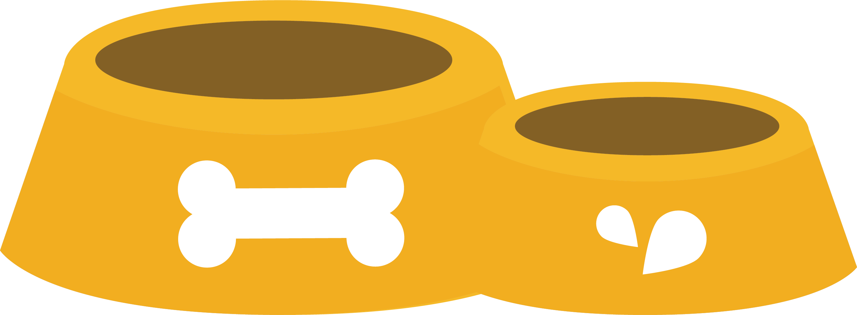 Vector Yellow Dog Food Bowl - Clipart Bone Dog Png (2761x1014)