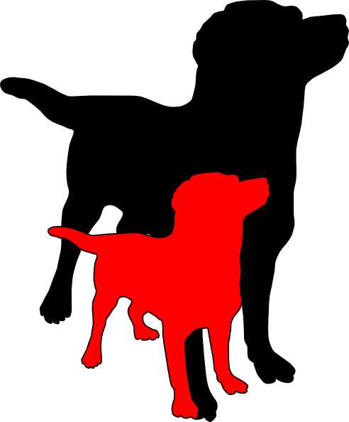 2dogs Clip Art - Dog Silhouette Clipart (492x594)