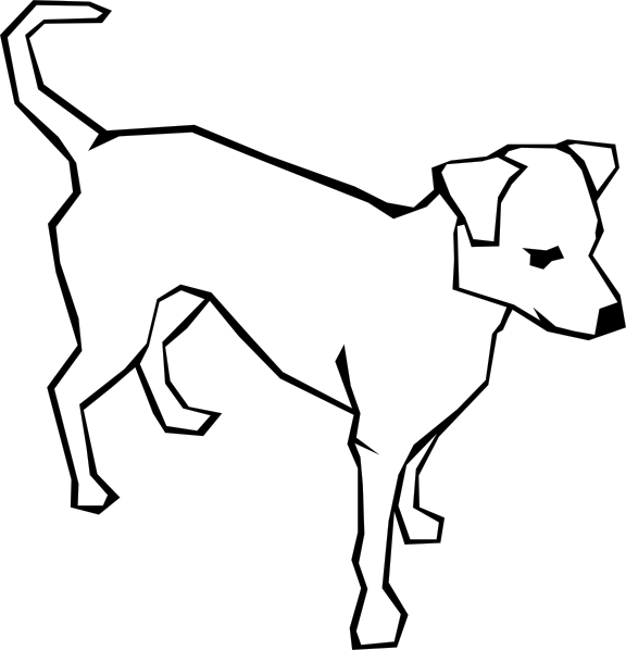 Dog Simple Drawing Clip Art Free Vector - Simple Black And White Art (958x994)