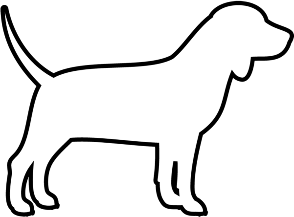 Beagle Rubber Stamp - Outline Of A Dog (600x600)