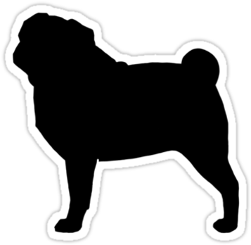 Pug Silhouette - Pug Silhouette Clip Art (375x360)
