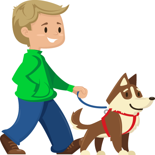 Dog Walking Cartoon Transparant (500x500)
