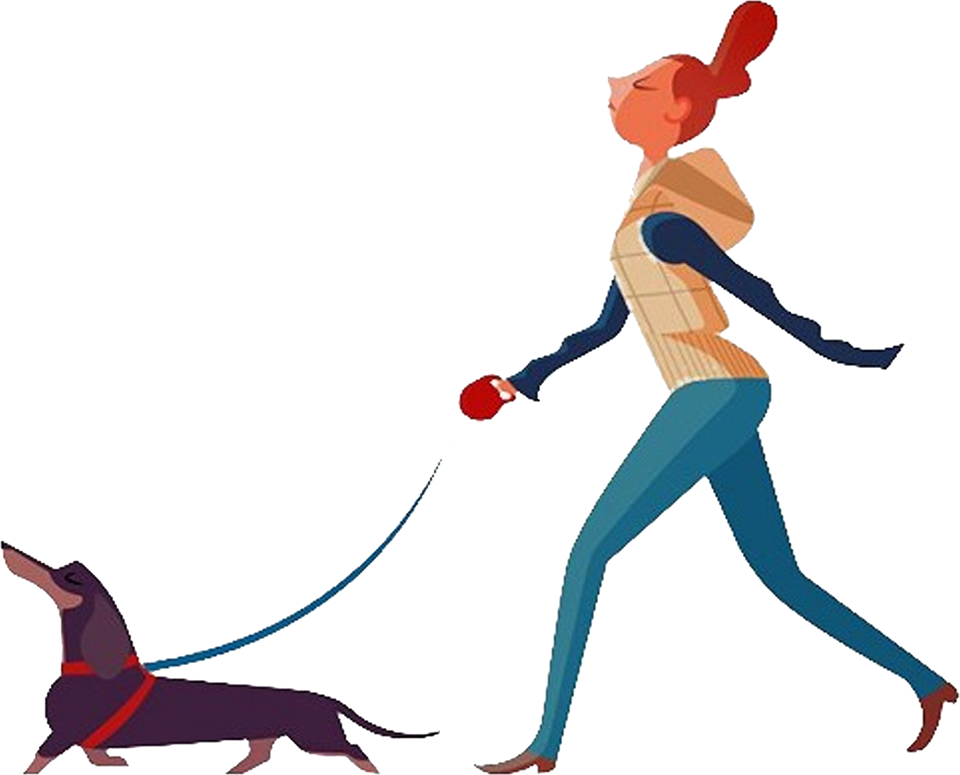 Dog Walking Woman - Woman Walking Dog Png - (1353x1093) Png Clipart