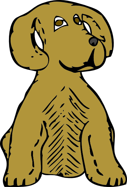 Free Vector Dog Front View Clip Art - Clip Art (408x599)