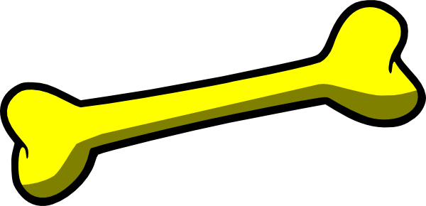 Yellow Dog Bone Clip Art At Vector Clip Art - Dog Bone (600x290)