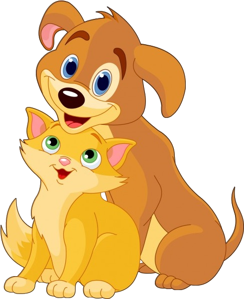 Dog And Cat Cartoon Animal Images - Dog And A Cat Cartoon (600x600)