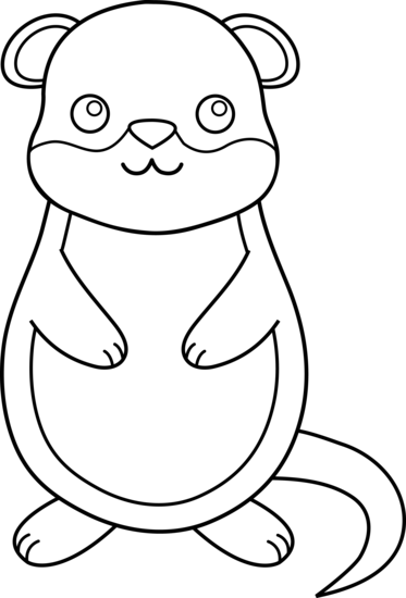Cute Colorable Groundhog Free Clip Art - Groundhog (373x550)