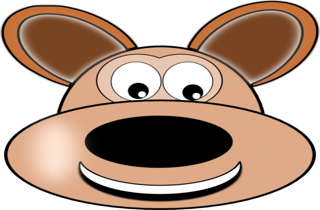 Tag For Smiling Dog Faces - Dog Face Clipart (640x420)