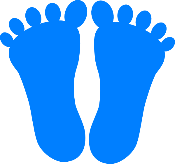Blue Footprints Clip Art - Blue Footprints (600x561)