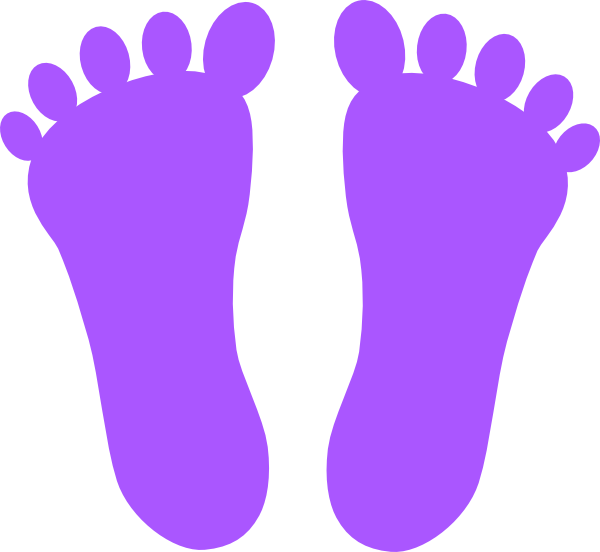 Foot Print Clip Art - Purple Footprints Clipart (600x552)