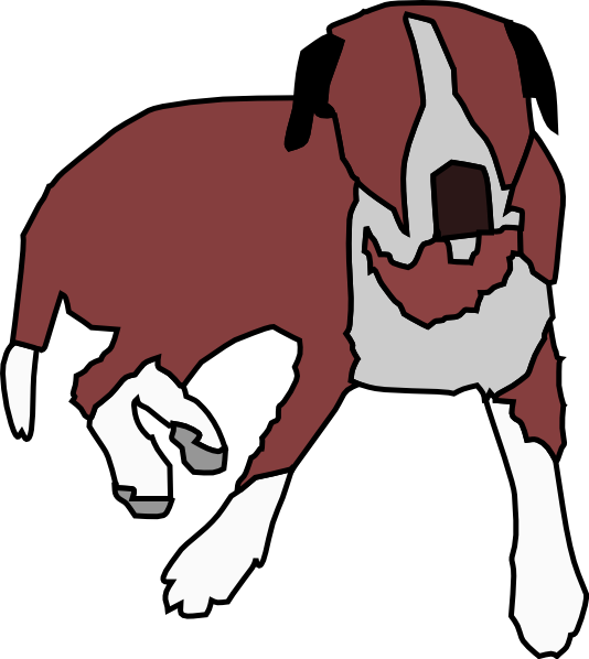 Transparent Cartoon Dog Lying Down (534x598)